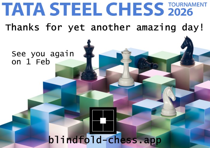 Thank you card from blindfold-chess.app to Tata Steel Chess 2026.